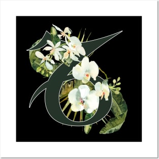 Capricorn Horoscope Zodiac White Orchid Design Posters and Art